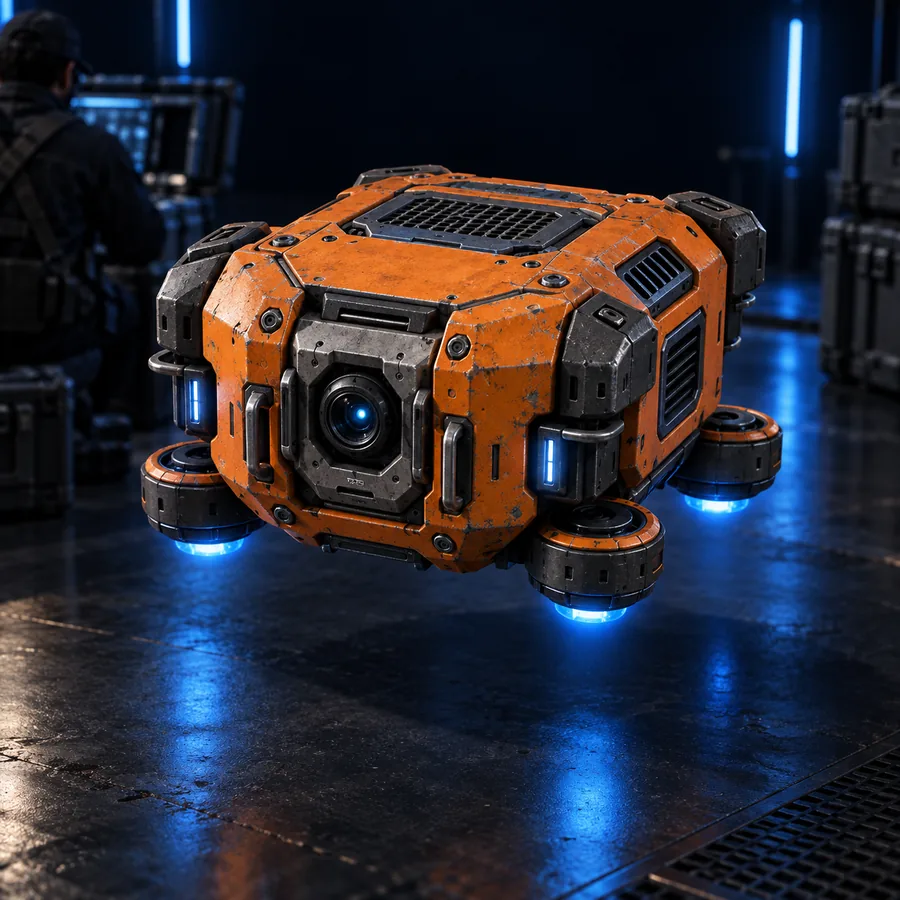 A friendly stylized robot character asset
